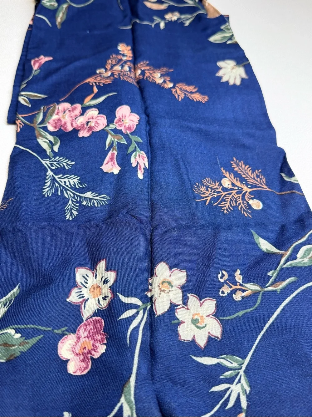 C.E.B. Collections Navy Blue Floral Scarf Botanical Lightweight